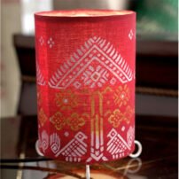 Block Print Cane Table Lamp