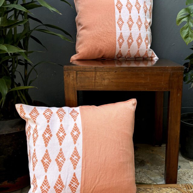 Hand Block Printed Cushion with Insert — Set of 2