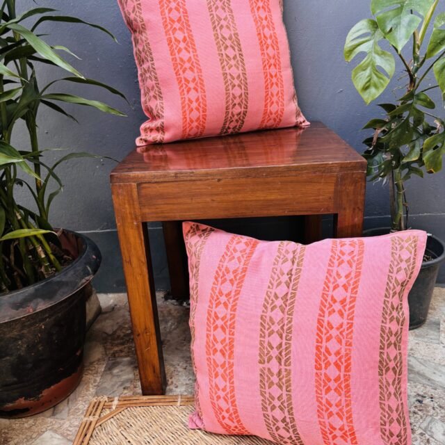 16x16 inch Handblock Printed Cushion Cover — Set of 2
