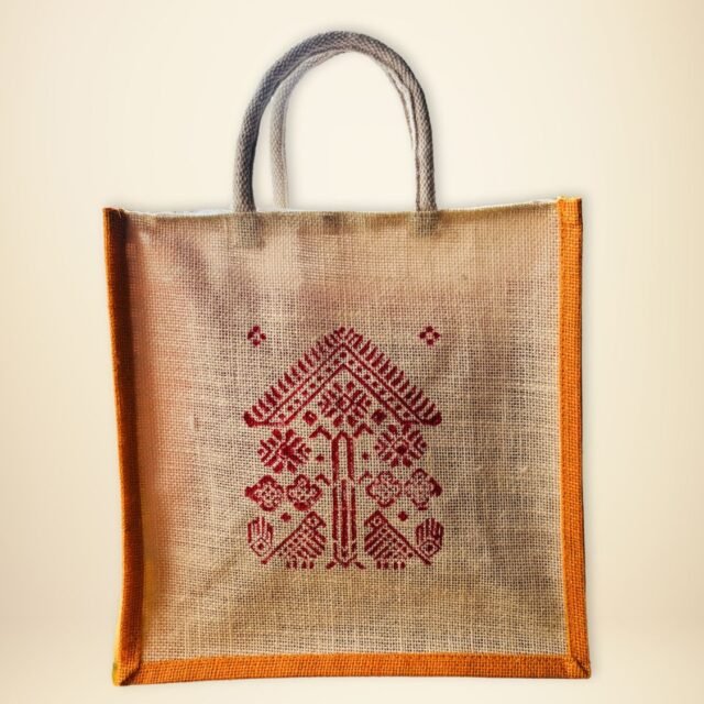 Custom Hand Block Printed Jute Bag — 2 Colour
