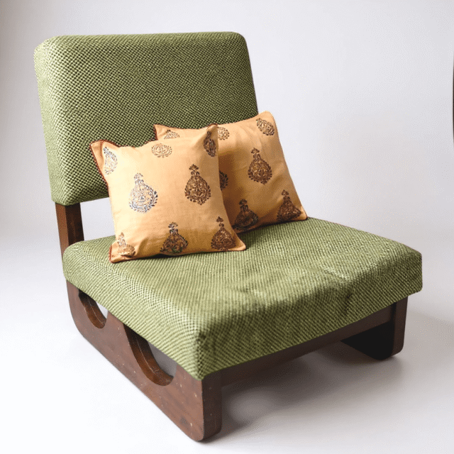 Orange Hand Block Printed Cushion Cover — Set of 2