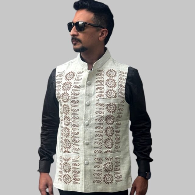 Cotton Mekhela Sador — Block Print